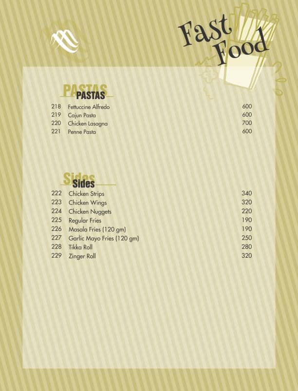 Marinate The Restaurant Gujrat Menu