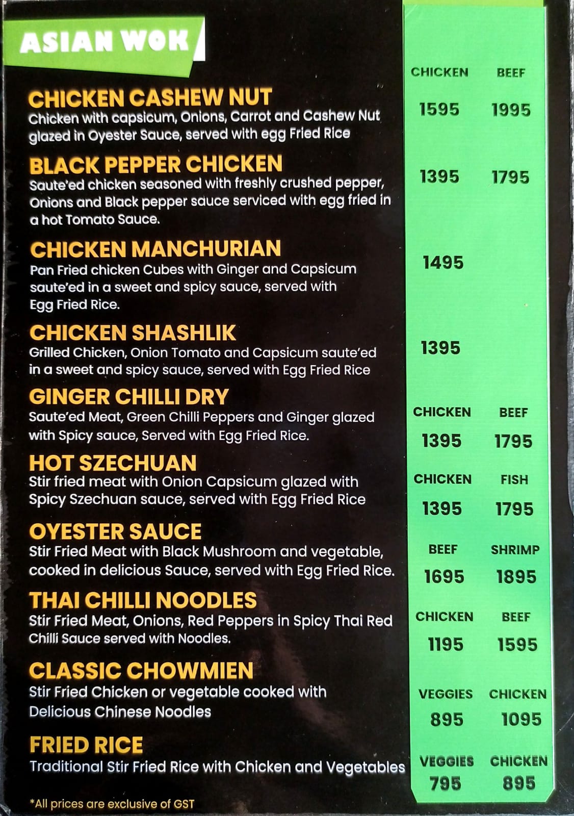Mario's WOK n GRILL menu